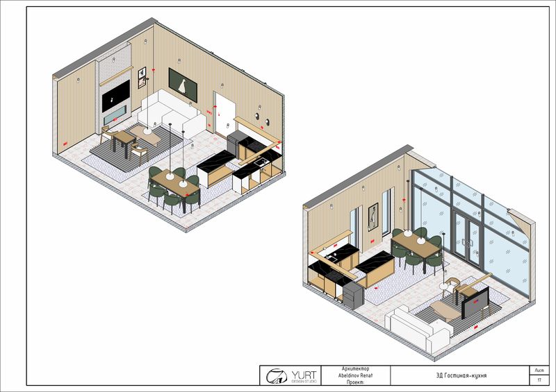 Рабочий проект: Дом Barnhouse, Частный дом · 85 м² — чертежи YURT Design Studio