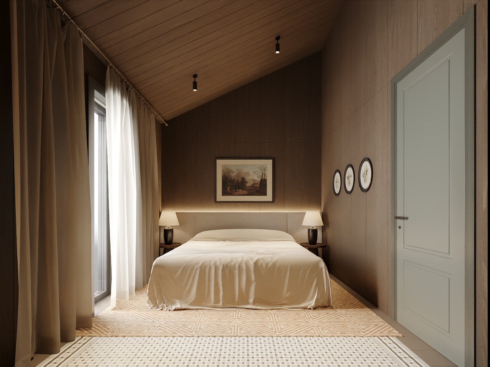 Спальня — частный дом Barnhouse, YURT Design Studio