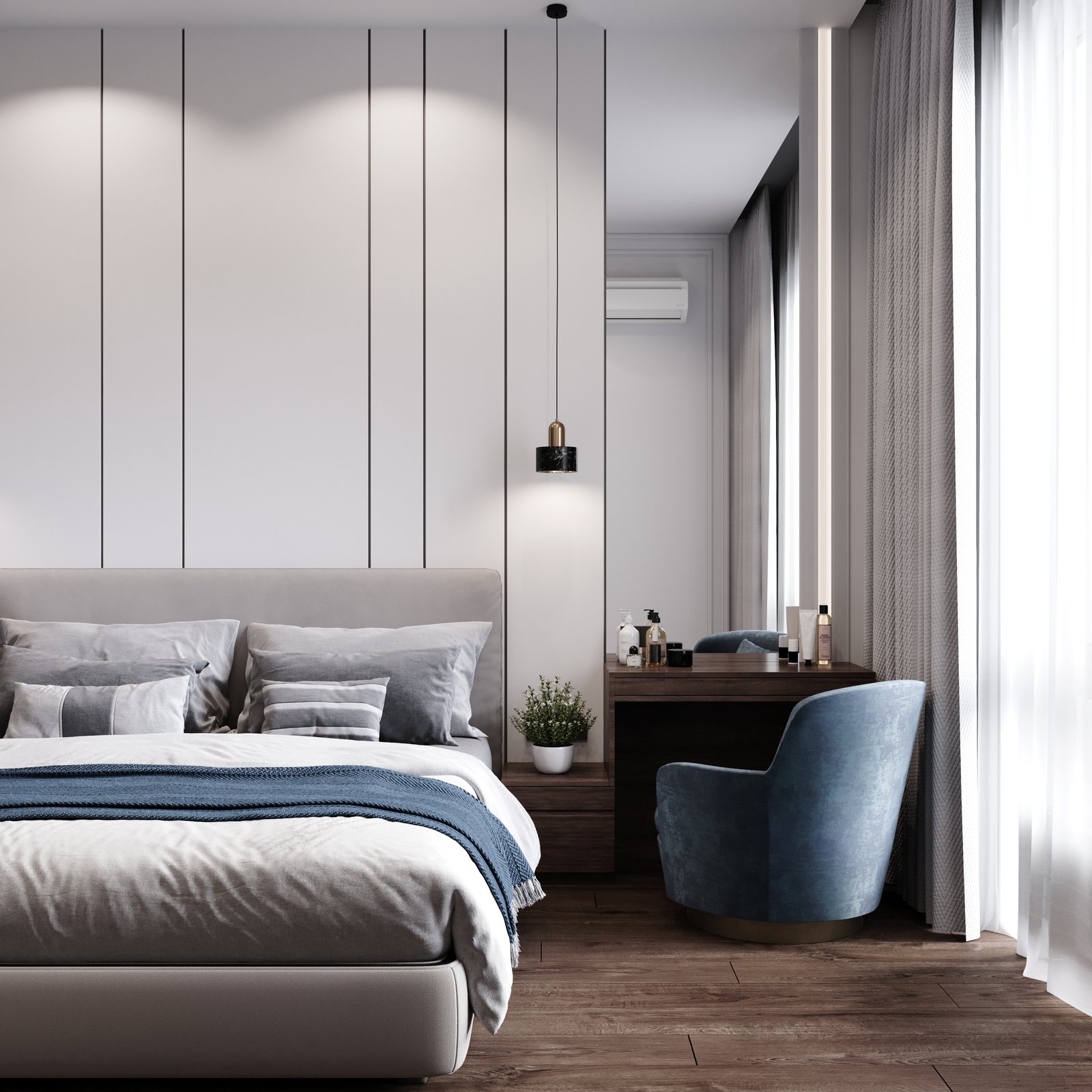 Спальня с молдингами — ЖК 4 YOU, YURT Design Studio